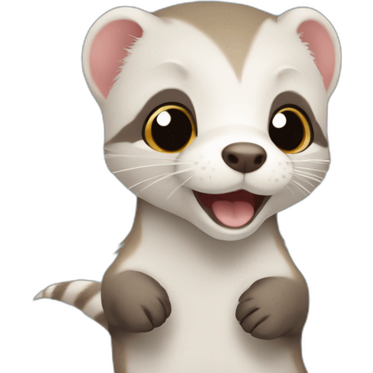 A ferret with the word rocket above its head ￼ emoji