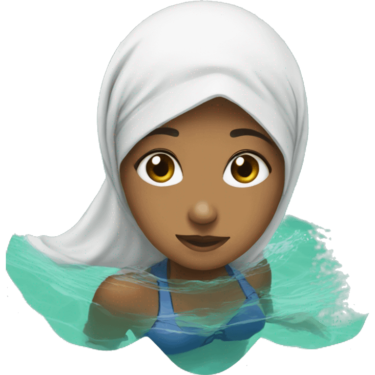 Muslim girl swimming  emoji