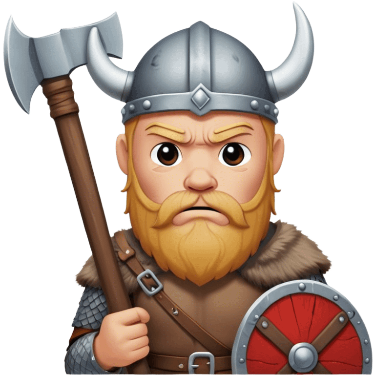 a very sad Danish Viking with an ax in his hands sits sad
realistic emoji