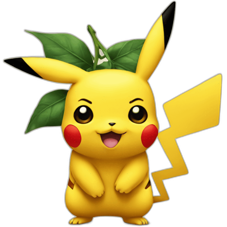 pikachu with tattoo of four leafs pointing into corners emoji