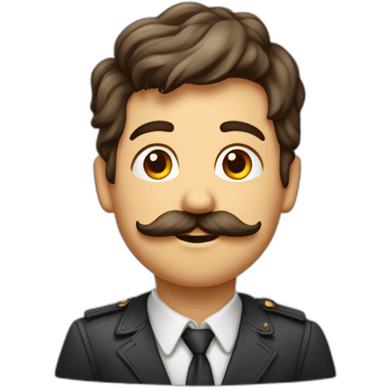 Un petit garçon avec un peu de moustache et les cheveux vers l'avant emoji