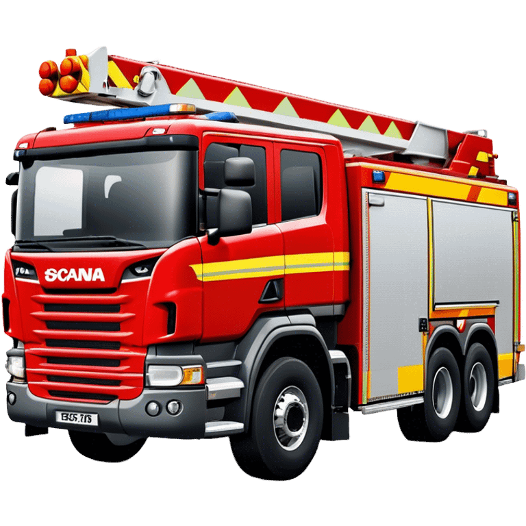 Fire Truck - Scania P320 Fire Truck (Model Year: 2015) (Iconic Colour: Red with white and yellow stripes) emoji