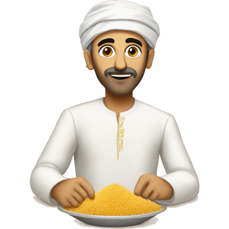 Zemmour eating a Couscous in arabic clothes emoji