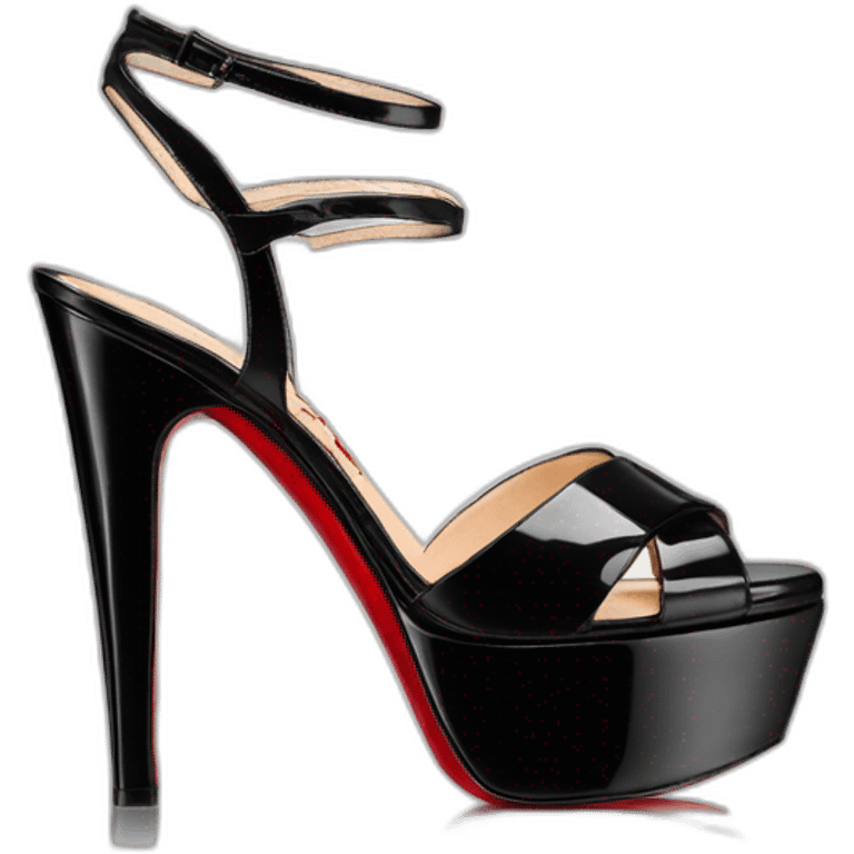 One WEDGE heel LOUBOUTIN black PATENT emoji