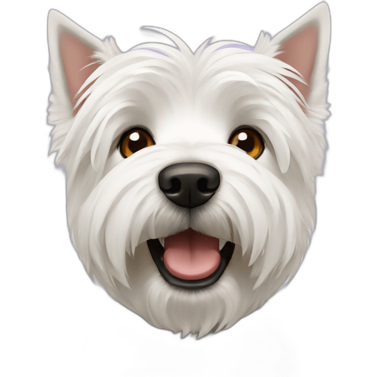 West Highland white terrier with a broken nose emoji