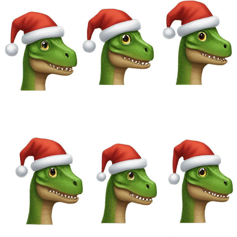 Dinosaur Santa Claus emoji