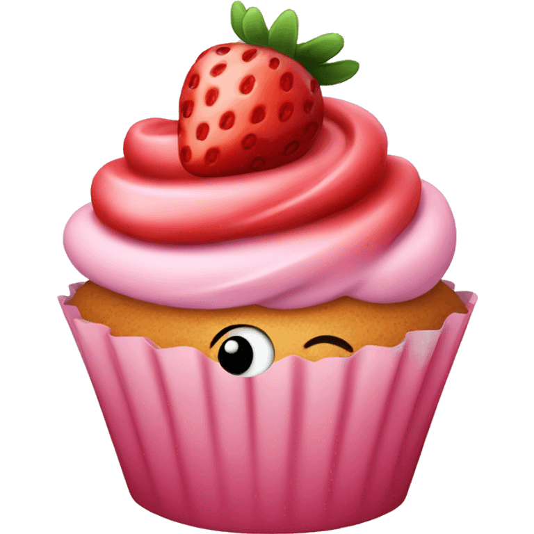 strawberry cupcake  emoji