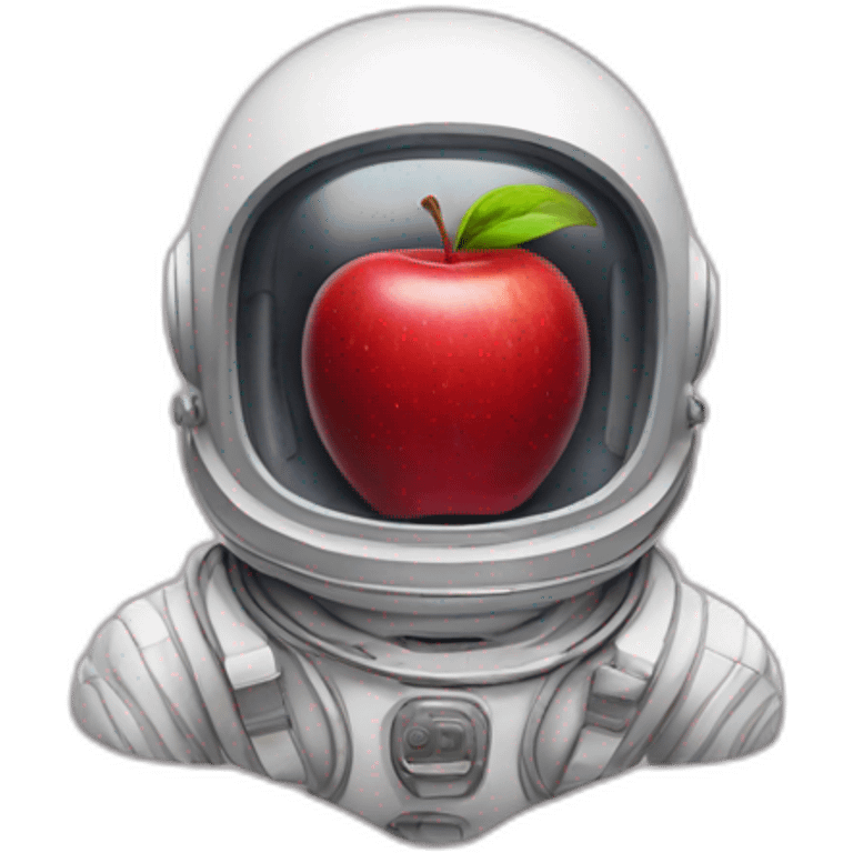 red apple wearing space helmet emoji