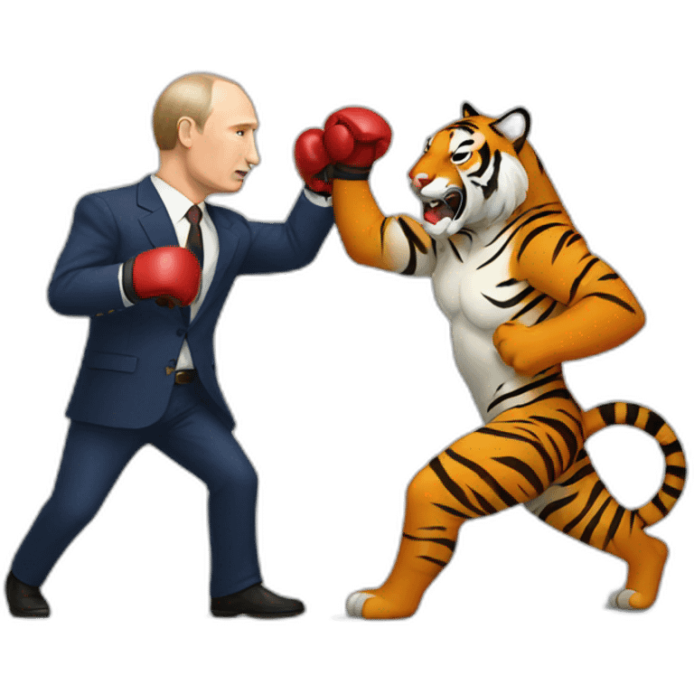 Putin fight with tiger emoji