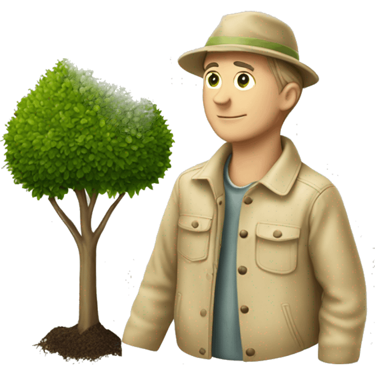 gardener beige jacket trees germany emoji