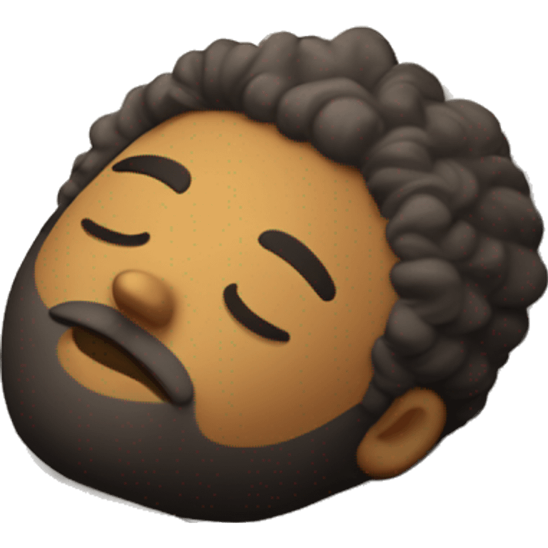 A face with a peaceful expression, closed eyes, and a full beard. He appears relaxed and calm, with a "zzz" symbol beside him, representing sleep or rest. His hair is curly, and the overall vibe is tranquil, capturing a deep sleep or peaceful nap. emoji