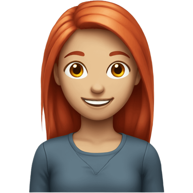 smiling girl with red hair emoji