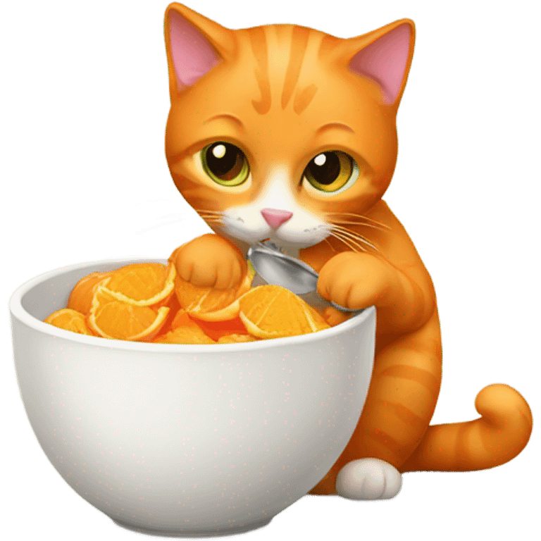 Cat orange eating food emoji