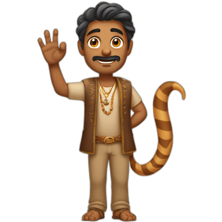 sassy indian man raising a hand with a cat claw emoji