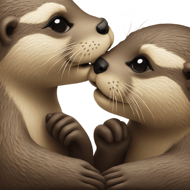 Two otters kissing  emoji