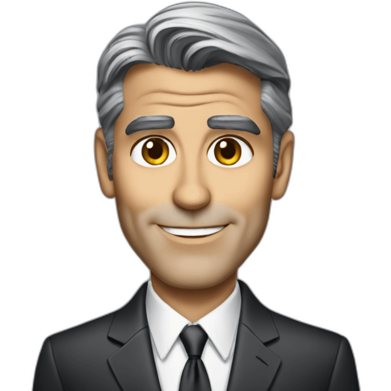 george clooney cartoon wearing suit emoji