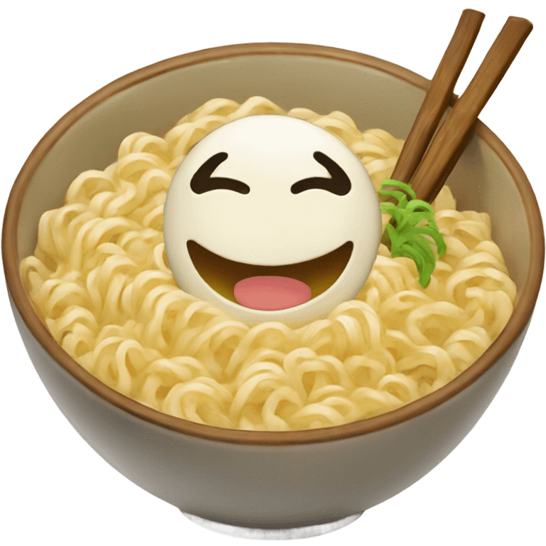 A smiling bowl of ramen noodle emoji