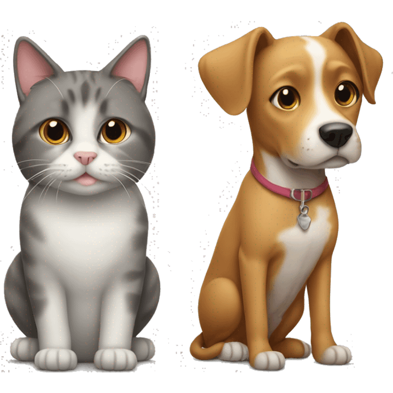 cat and dog next to each other  emoji