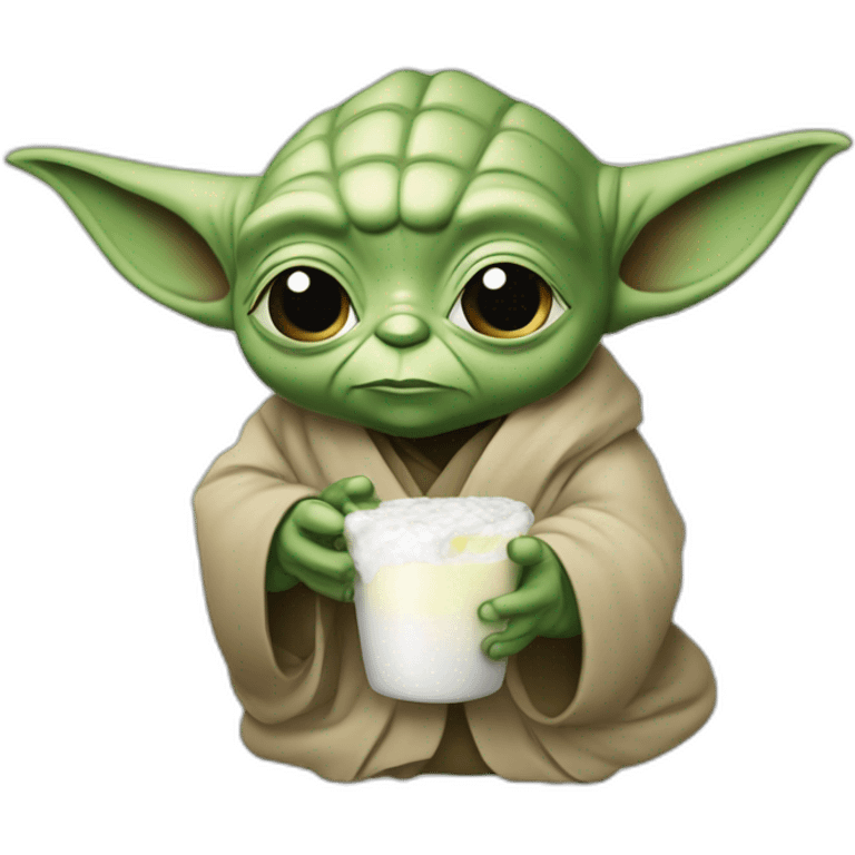 Yoda qui boit du lait emoji