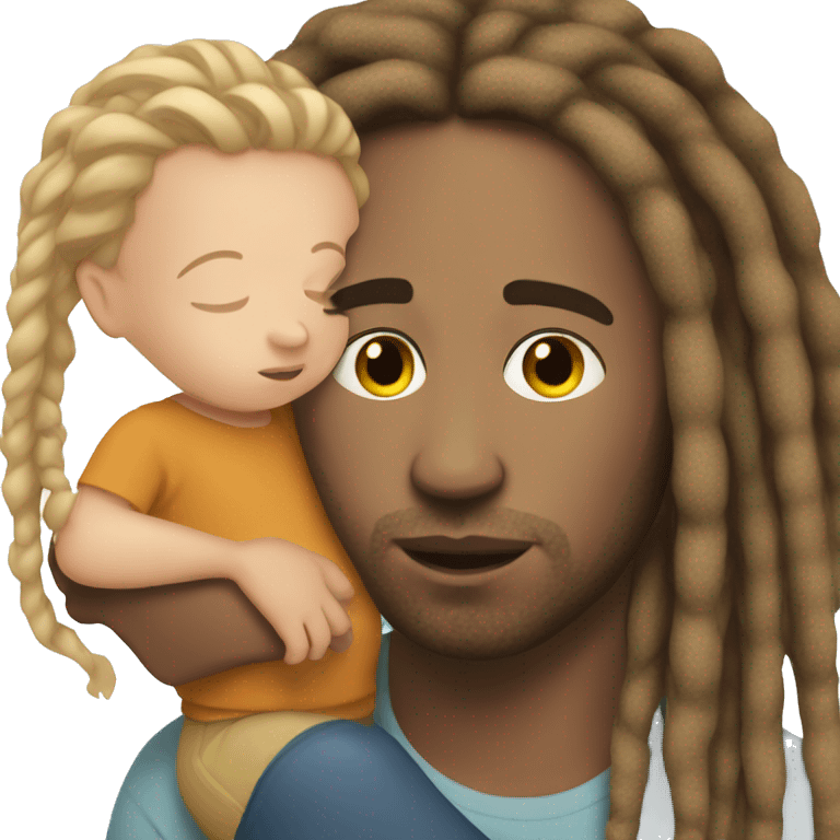 white man with dreads with light skinned baby in arms  emoji