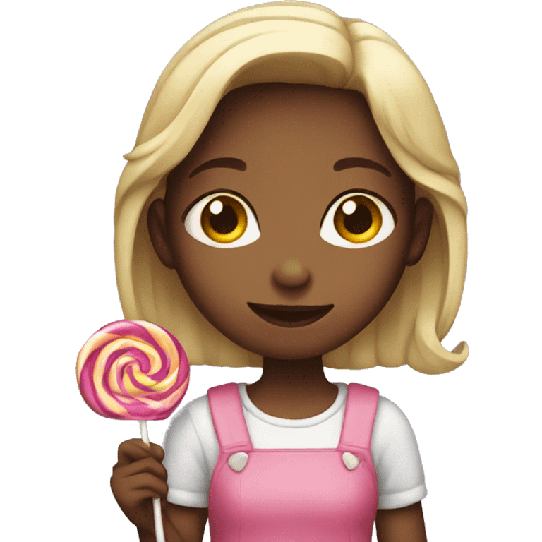 Girl holding candy emoji