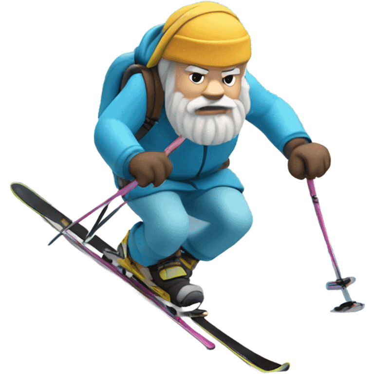 Socrates on mountain skis emoji