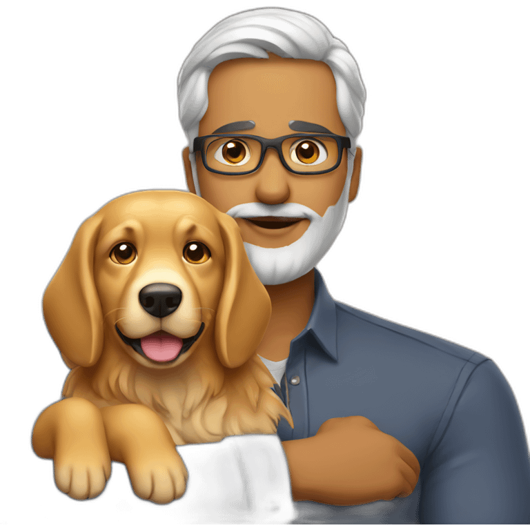 indian developer with golden retriever emoji