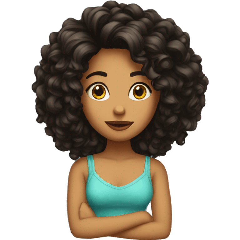 Chica cabello negro emoji