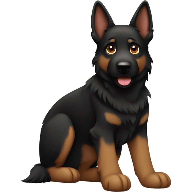 Black German shepherd with brown trim emoji