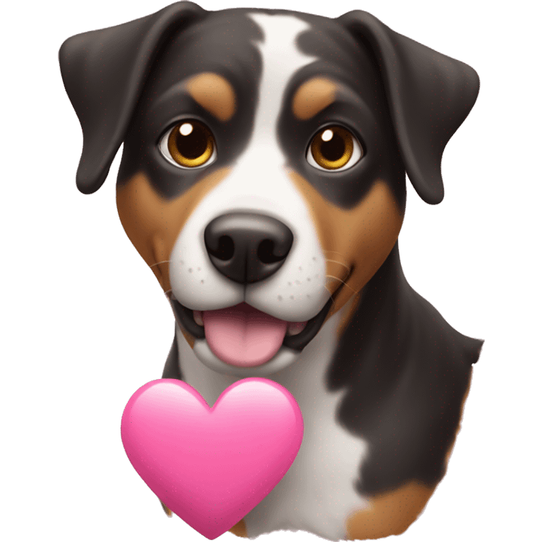 Pink heart with a dog  emoji