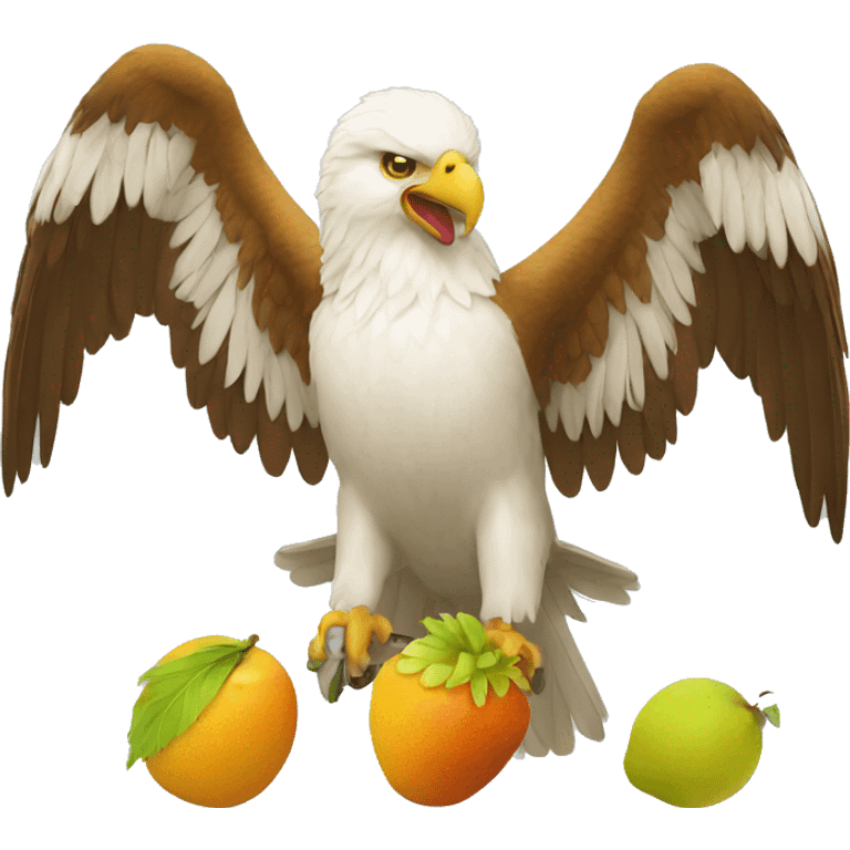 un aigle qui attrape un fruit   emoji