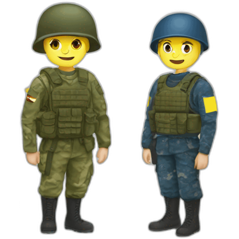 Soldier of Ukraine with Shavron of the flag of Ukraine  emoji