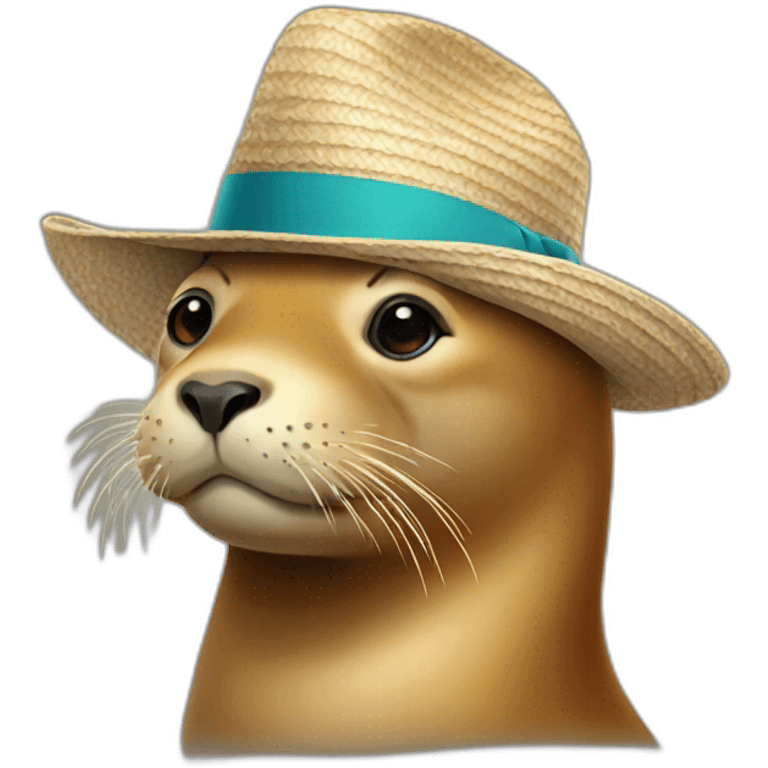 sea lion with hat emoji