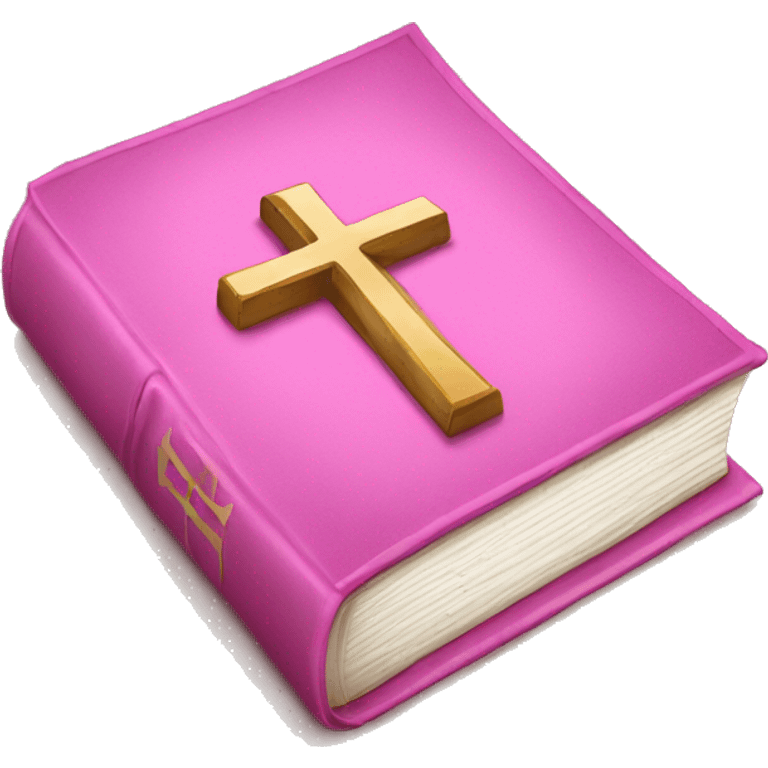 Pink cross bible emoji