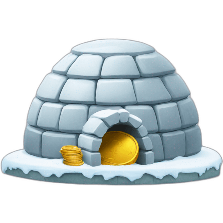 igloo with money coins emoji