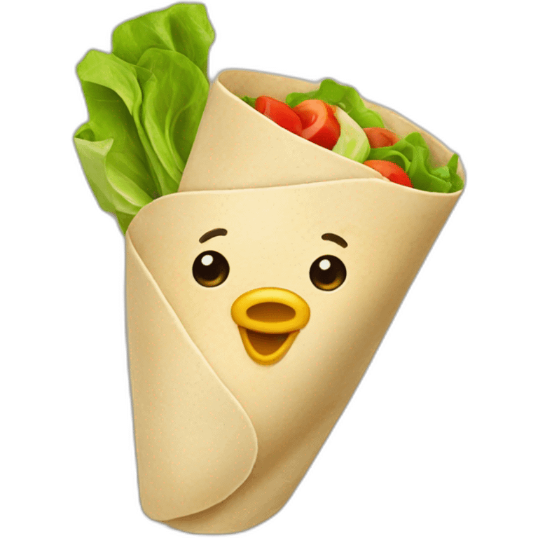 chicken-wrap-with-fork emoji