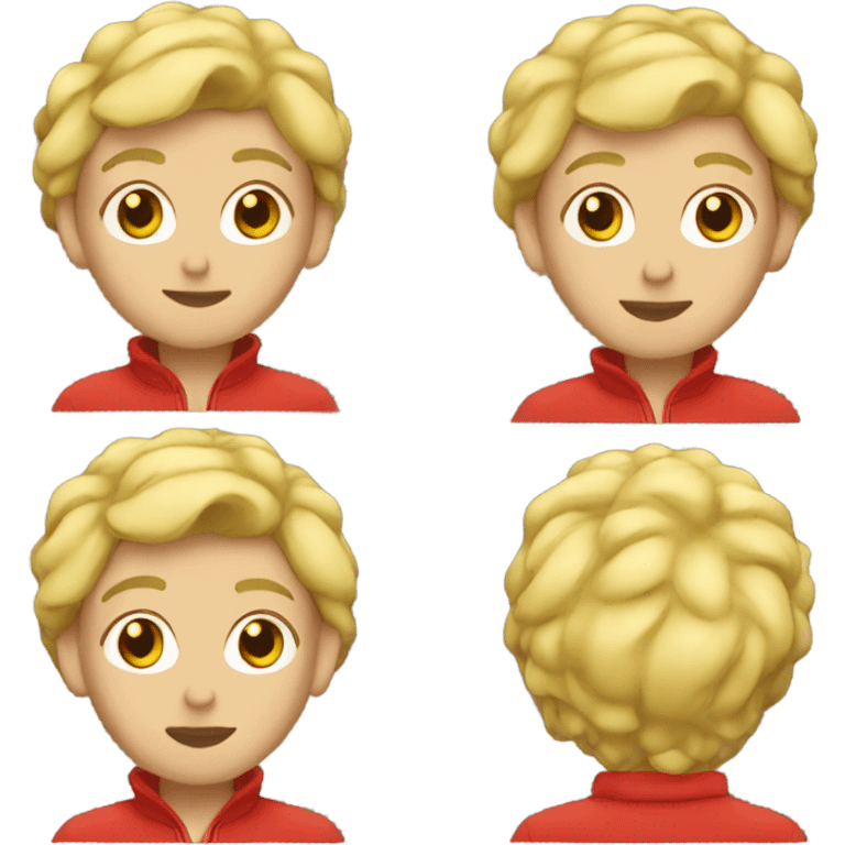 Short blonde hair red tracksuit  emoji