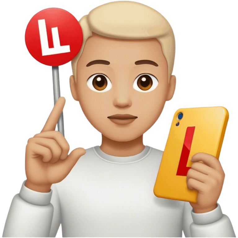 Someone holding an L sign emoji