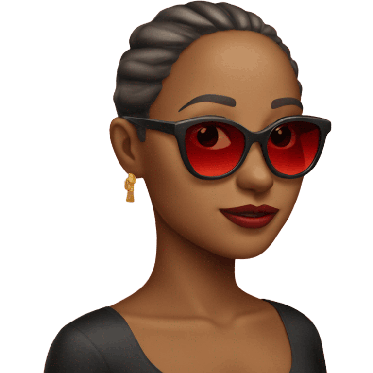 Rich girl wearing red sunglasses  emoji