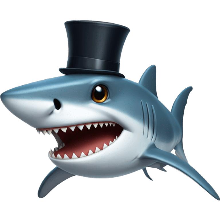 shark with tophat emoji