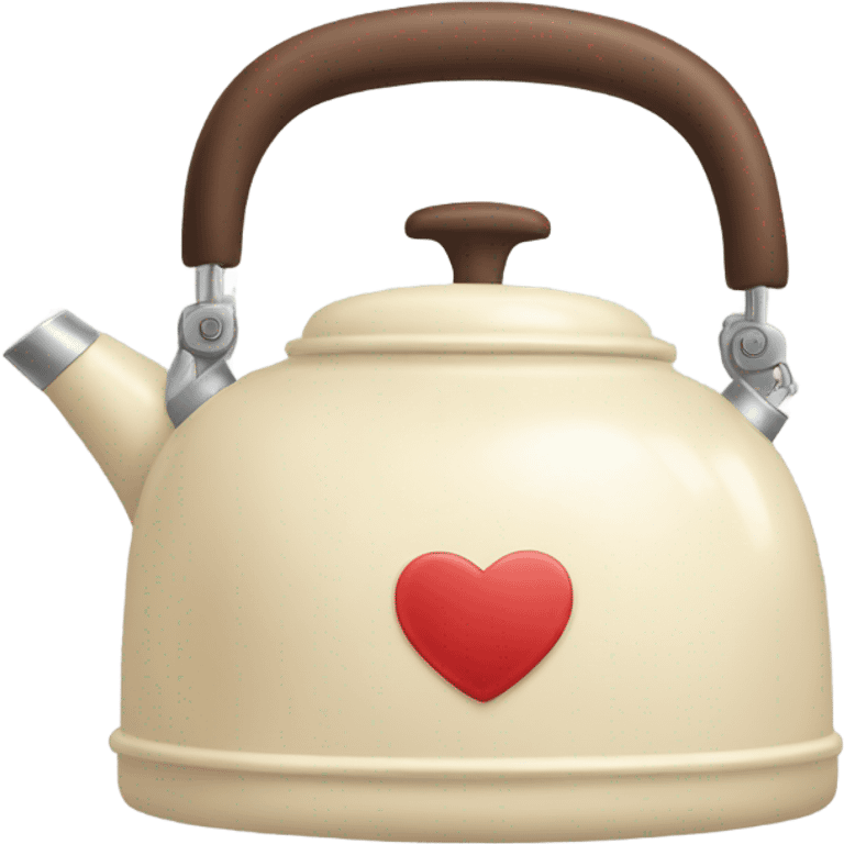 Cream colored heart shaped kettle emoji