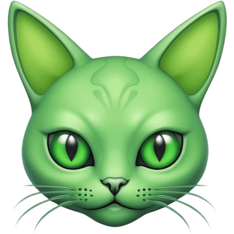 cat with one eye green alien emoji