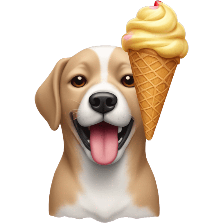 perro con un helado en la cabeza emoji