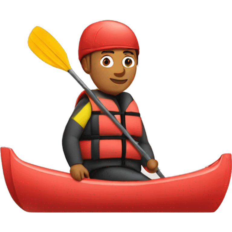 man wearing Red kayaking lifejacket emoji