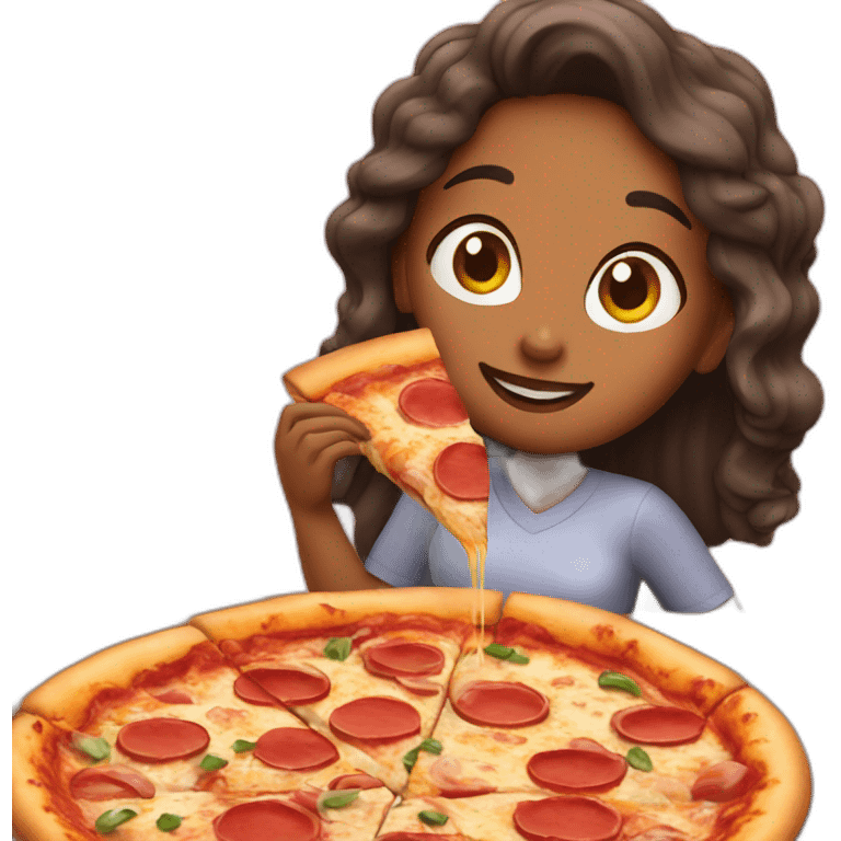 woman eating pizza emoji