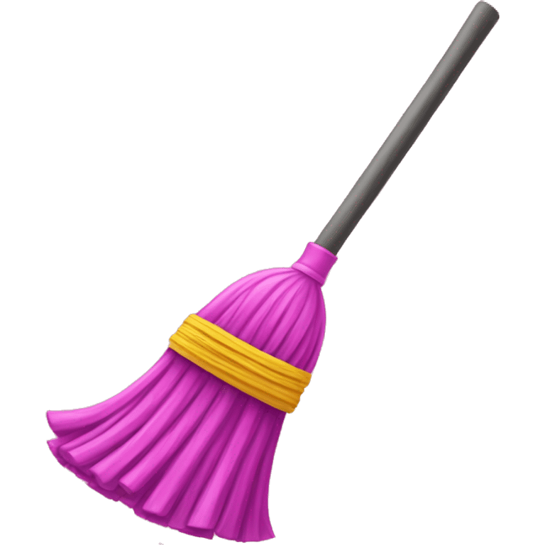 Broom against pink wand crossing each other emoji