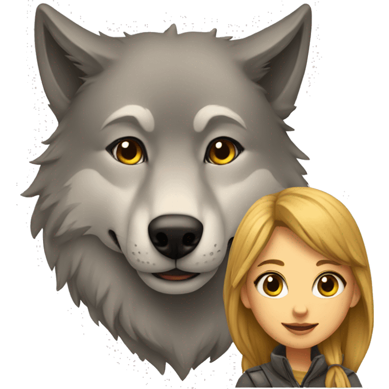 Wolf and girl emoji