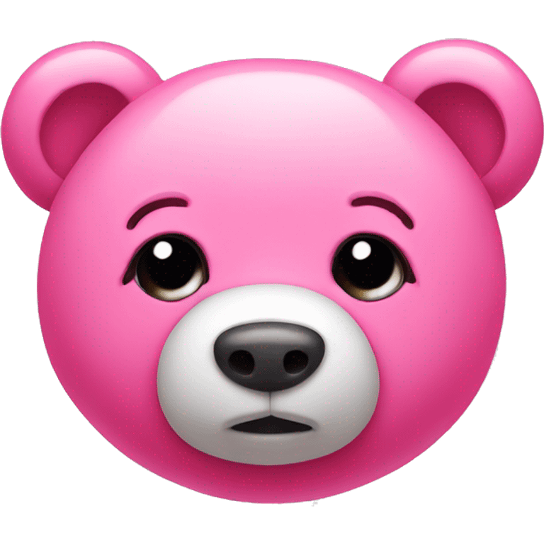 pink cute bear with a broken heart nose emoji