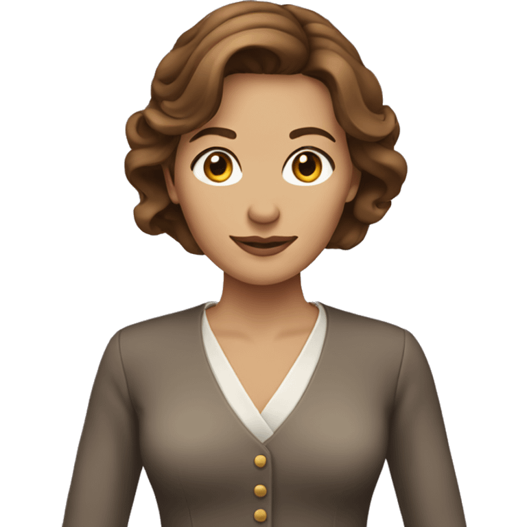 Brown hair woman who wearing elegant clothes emoji