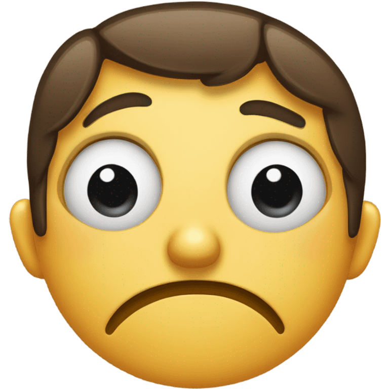 Emoji face with eye twitching indicating a “what the heck” or angry  emoji